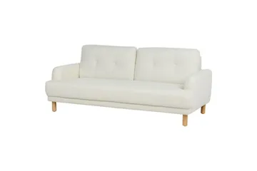 3-sitssoffa Tuve Off-white, ljust trä, Polyester - Off-white, ljust trä, Polyester - Möbler - Soffa - 3 sits soffa