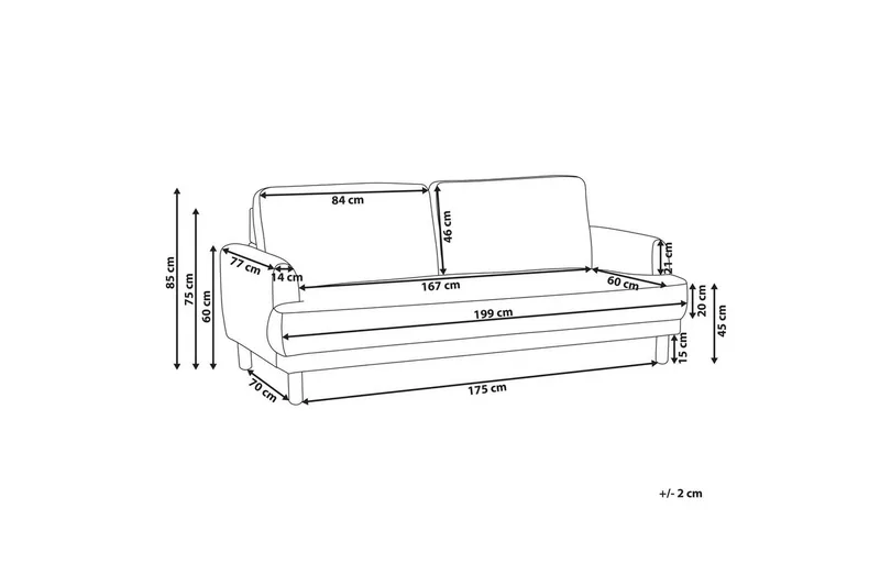 3-sitssoffa Tuve Off-white, ljust trä, Polyester - Off-white, ljust trä, Polyester - Möbler - Soffa - 3 sits soffa