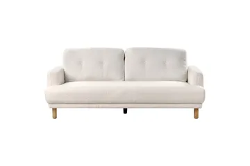 3-sitssoffa Tuve Vit, ljust trä, Bouclé - Vit, ljust trä, Bouclé - Möbler - Soffa - 3 sits soffa