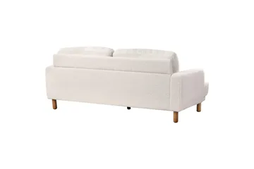 3-sitssoffa Tuve Vit, ljust trä, Bouclé - Vit, ljust trä, Bouclé - Möbler - Soffa - 3 sits soffa