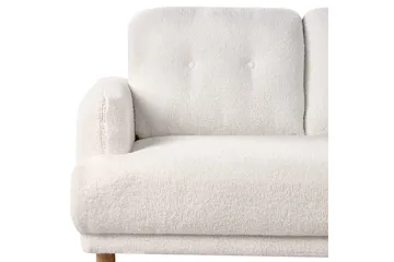3-sitssoffa Tuve Vit, ljust trä, Bouclé - Vit, ljust trä, Bouclé - Möbler - Soffa - 3 sits soffa