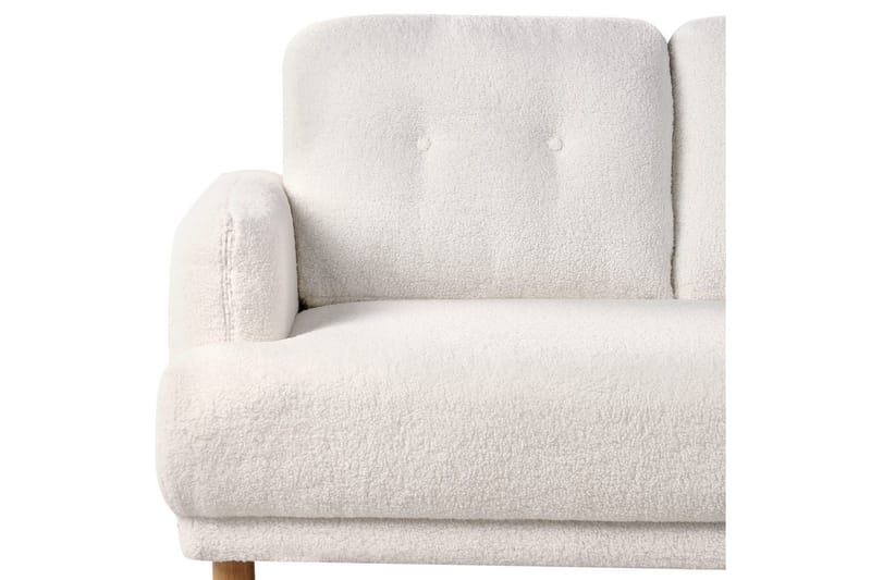 3-sitssoffa Tuve Vit, ljust trä, Bouclé - Vit, ljust trä, Bouclé - Möbler - Soffa - 3 sits soffa