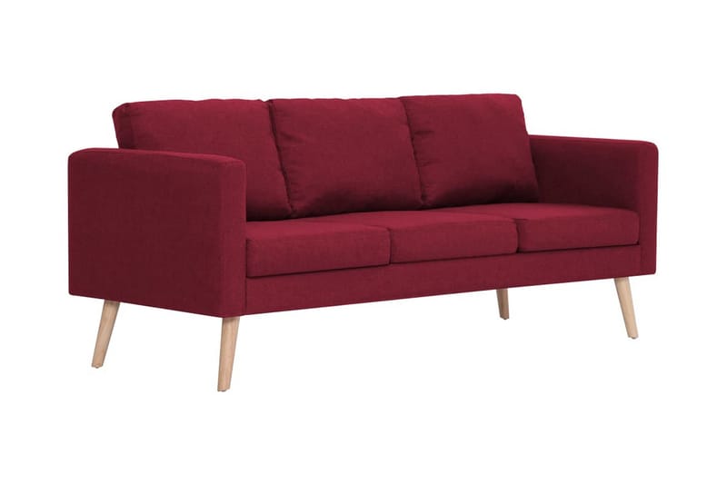 3-sitssoffa tyg vinröd - Röd - 3 sits soffa