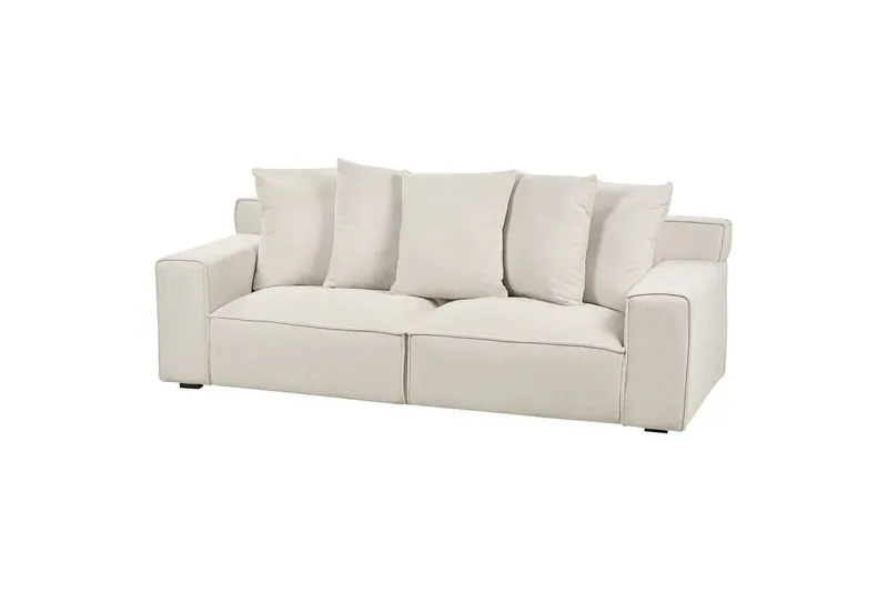 3-sitssoffa Viskan Vit, Chenille - Vit, Chenille - Möbler - Soffa - 3 sits soffa