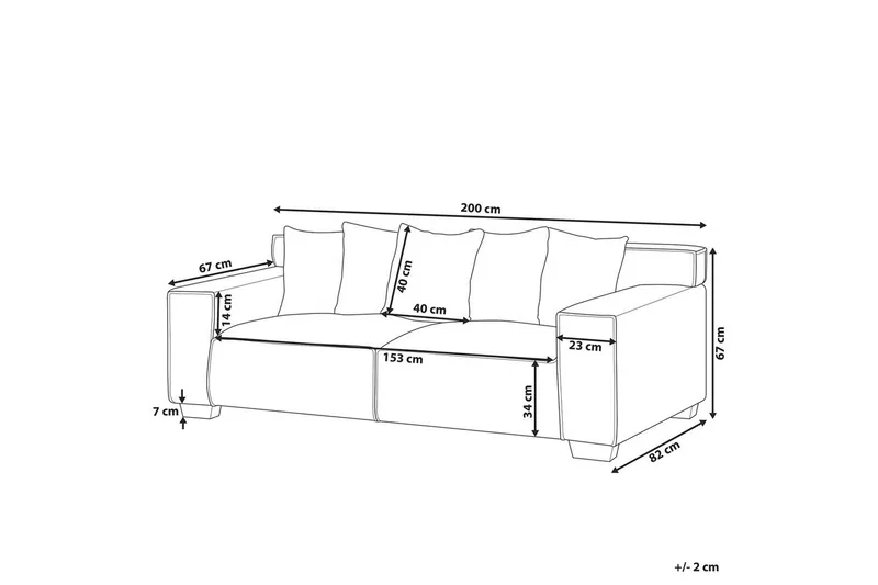 3-sitssoffa Viskan Vit, Chenille - Vit, Chenille - Möbler - Soffa - 3 sits soffa