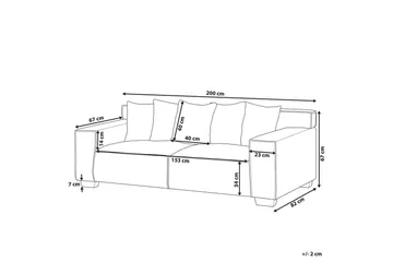 3-sitssoffa Viskan Vit, Chenille - Vit, Chenille - Möbler - Soffa - 3 sits soffa