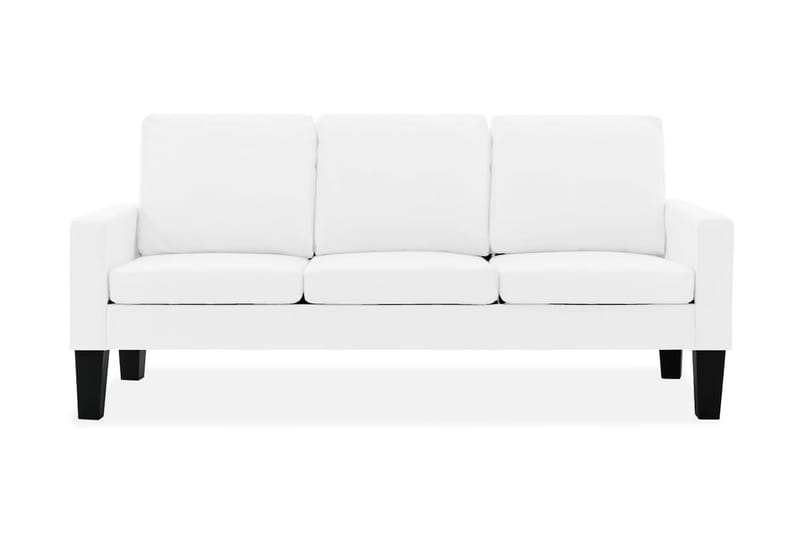 3-sitssoffa vit konstläder - Vit - 3 sits soffa - Skinnsoffa