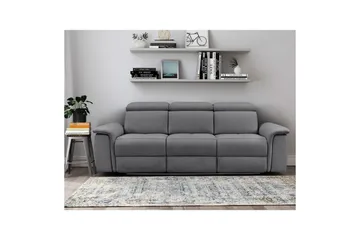 3-sitssoffa Pareli Grå, Sunday tyg, Elektrisk vilstol - Grå, Sunday tyg, Elektrisk vilstol - Möbler - Soffa - Biosoffa & reclinersoffa