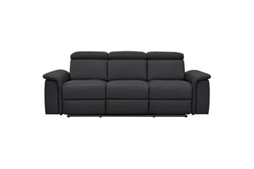 3-sitssoffa Pareli Svart, Läder/PU, Manuell vilstol - Svart, Läder/PU, Manuell vilstol - Möbler - Soffa - Biosoffa & reclinersoffa