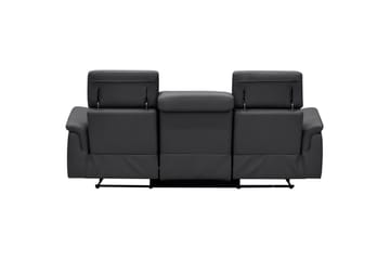 3-sitssoffa Pareli Svart, Läder/PU, Manuell vilstol - Svart, Läder/PU, Manuell vilstol - Möbler - Soffa - Biosoffa & reclinersoffa