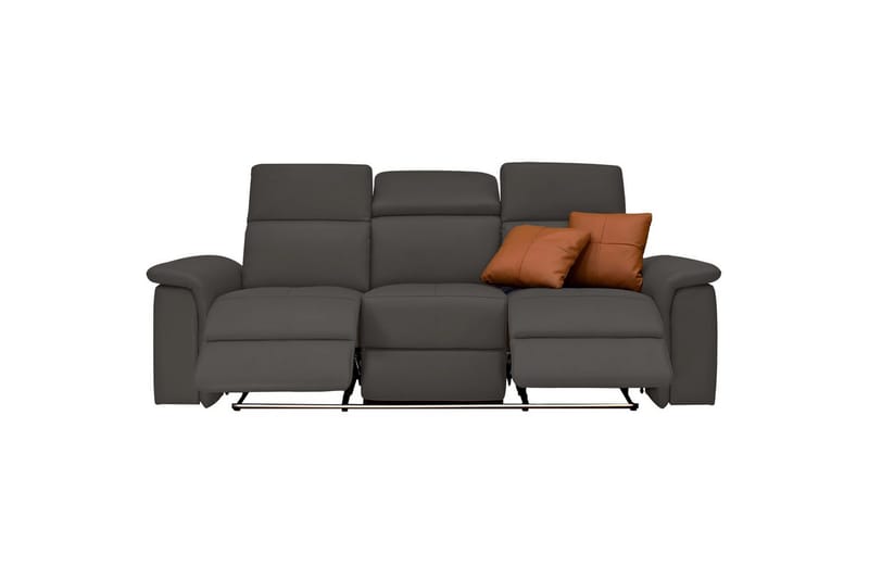 3-sitssoffa Pareli Brun, PU, Manuell vilstol - Brun, PU, Manuell vilstol - Möbler - Soffa - Biosoffa & reclinersoffa