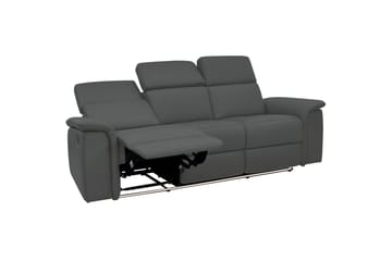 3-sitssoffa Pareli Grå, PU, Elektrisk vilstol - Grå, PU, Elektrisk vilstol - Möbler - Soffa - Biosoffa & reclinersoffa