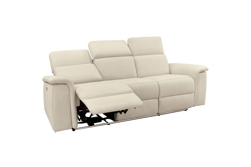 3-sitssoffa Pareli Vit, Sunday tyg, Elektrisk vilstol - Vit, Sunday tyg, Elektrisk vilstol - Möbler - Soffa - Biosoffa & reclinersoffa