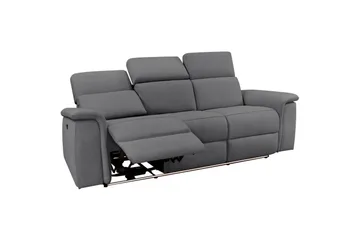 3-sitssoffa Pareli Grå, Sunday tyg, Manuell vilstol - Grå, Sunday tyg, Manuell vilstol - Möbler - Soffa - Biosoffa & reclinersoffa