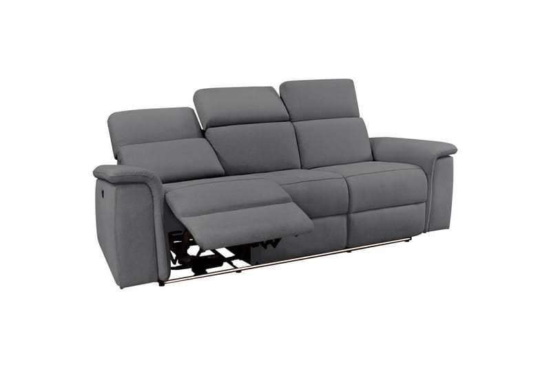 3-sitssoffa Pareli Grå, Sunday tyg, Manuell vilstol - Grå, Sunday tyg, Manuell vilstol - Möbler - Soffa - Biosoffa & reclinersoffa