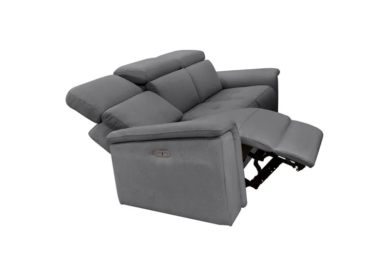 3-sitssoffa Pareli Grå, Sunday tyg, Elektrisk vilstol - Grå, Sunday tyg, Elektrisk vilstol - Möbler - Soffa - Biosoffa & reclinersoffa