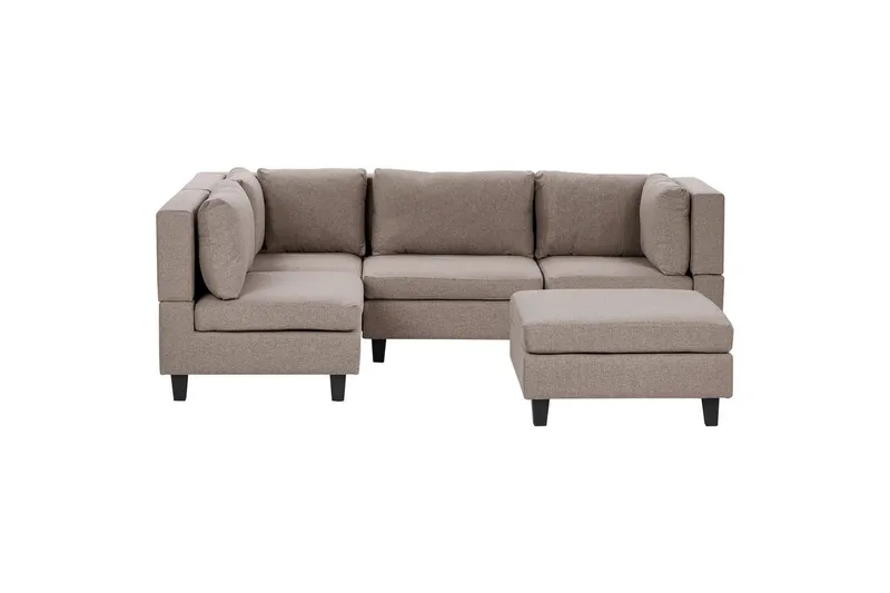 4-sits Hörnsoffa med fotpall Unstad Brun/Svart, Brun/Svart