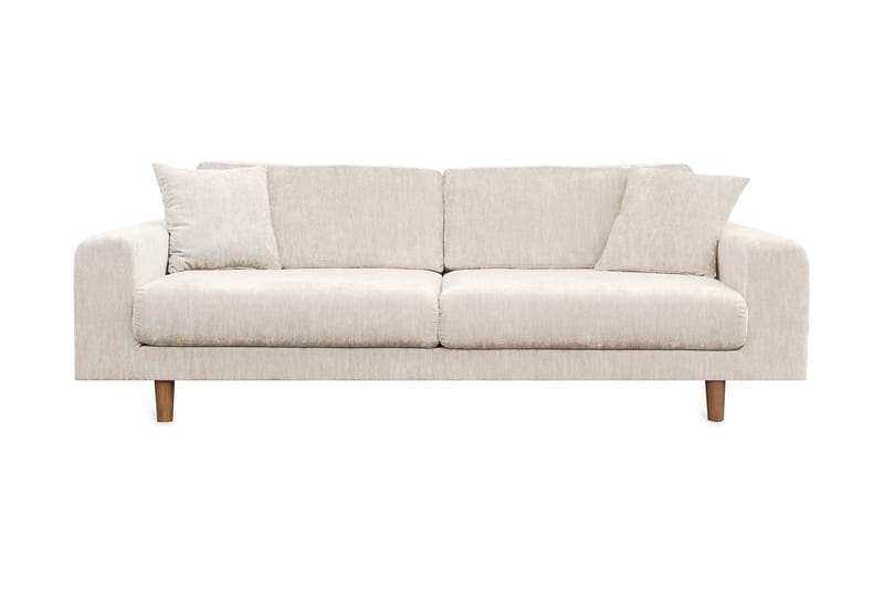 4-sits Sammetssoffa Sarnon - Beige/Ek - Möbler - Soffa - 4 sits soffa