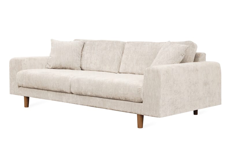 4-sits Sammetssoffa Sarnon - Beige/Ek - Möbler - Soffa - 4 sits soffa