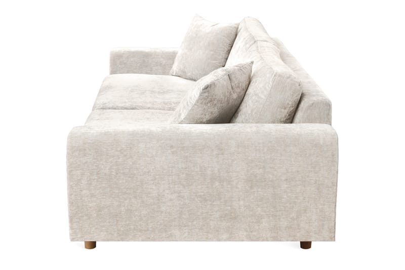 4-sits Sammetssoffa Sarnon - Beige/Ek - Möbler - Soffa - 4 sits soffa