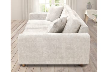 4-sits Sammetssoffa Sarnon - Beige/Ek - Möbler - Soffa - 4 sits soffa