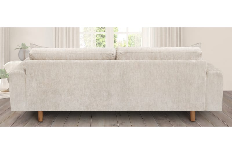 4-sits Sammetssoffa Sarnon - Beige/Ek - Möbler - Soffa - 4 sits soffa