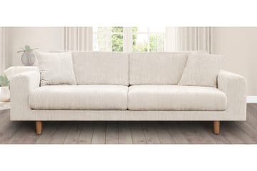4-sits Sammetssoffa Sarnon - Beige/Ek - Möbler - Soffa - 4 sits soffa