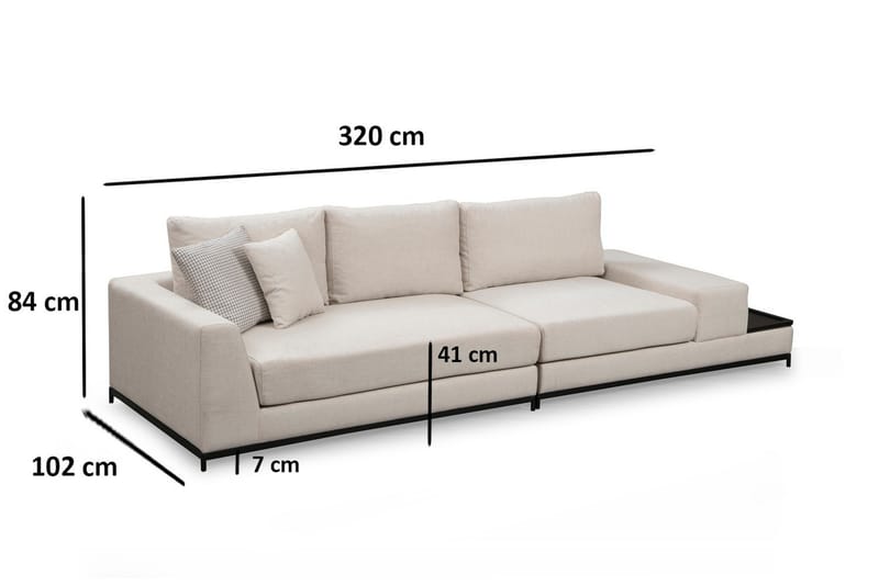 4-sits Soffa Aitze - Beige - 4 sits soffa