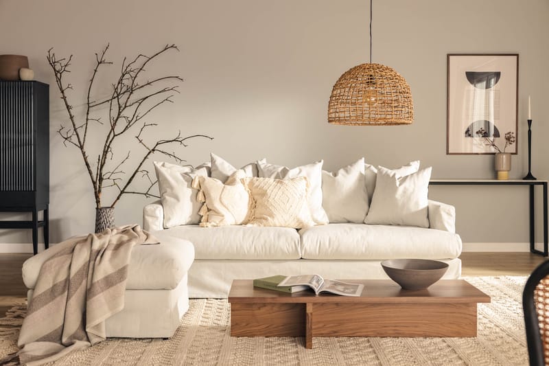 4-sits Soffa Armunia Tvättbar & avtagbar klädsel - Ljusgrå - 4 sits soffa