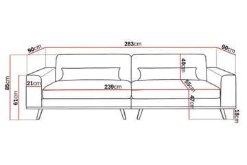 Copenhagen 4-sits Sammetssoffa - Lila - Möbler - Soffa - 4 sits soffa