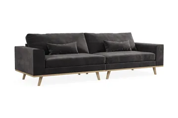 Copenhagen 4-sits Sammetssoffa - Mörkgrå - Möbler - Soffa - 4 sits soffa