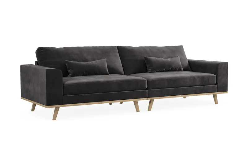 Copenhagen 4-sits Sammetssoffa - Mörkgrå - Möbler - Soffa - 4 sits soffa