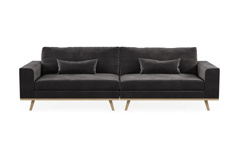 Copenhagen 4-sits Sammetssoffa - Mörkgrå - Möbler - Soffa - 4 sits soffa