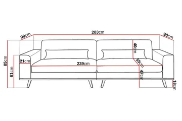 Copenhagen 4-sits Sammetssoffa - Mörkgrå - Möbler - Soffa - 4 sits soffa