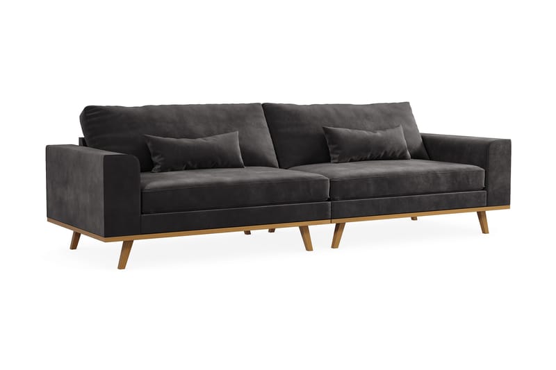 Copenhagen 4-sits Sammetssoffa - Mörkgrå - Möbler - Soffa - 4 sits soffa