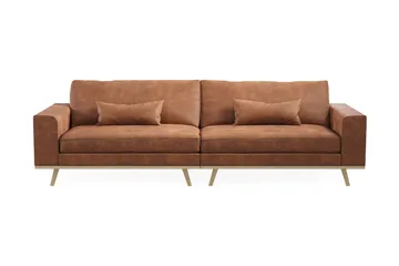 Copenhagen 4-sits Soffa i Konstläder - Brun - Möbler - Soffa - 4 sits soffa