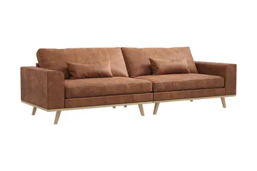 Copenhagen 4-sits Soffa i Konstläder - Brun - Möbler - Soffa - 4 sits soffa
