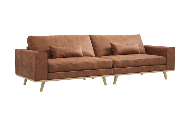 Copenhagen 4-sits Soffa i Konstläder - Brun - Möbler - Soffa - 4 sits soffa