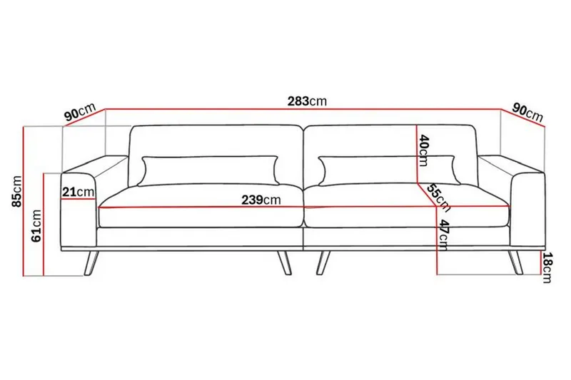 Copenhagen 4-sits Soffa - Möbler - Soffa - 4 sits soffa