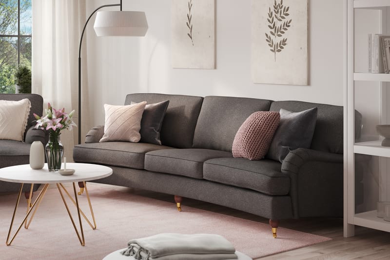 Howard Lyx 4-sits Svängd Tygsoffa - Mörkgrå - Möbler - Soffa - 4 sits soffa