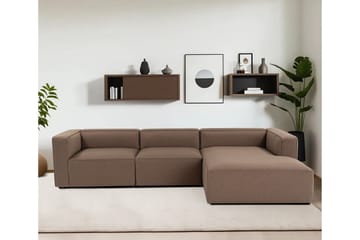 4-sits Soffa med Divan Abbas - Brun - Möbler - Soffa - Divansoffa & schäslongsoffa - 4 sits soffa med divan