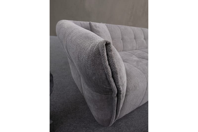 4-sits Soffa med Divan Azzo - Ljusgrå - Möbler - Soffa - Divansoffa & schäslongsoffa - 4 sits soffa med divan