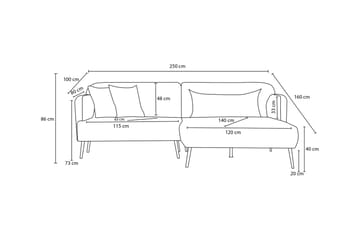 4-sits Soffa med Divan Revos - Antracit - Möbler - Soffa - Divansoffa & schäslongsoffa - 4 sits soffa med divan