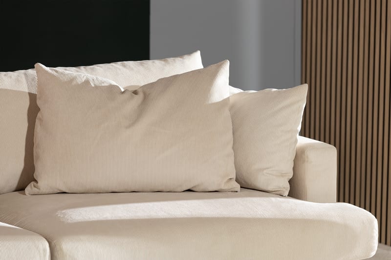 Menard 3-sits Djup Manchestersoffa - Beige - Möbler - Soffa - 3 sits soffa