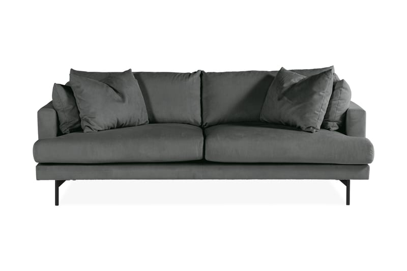 Menard 3-sits Djup Manchestersoffa - Grå - Möbler - Soffa - 3 sits soffa