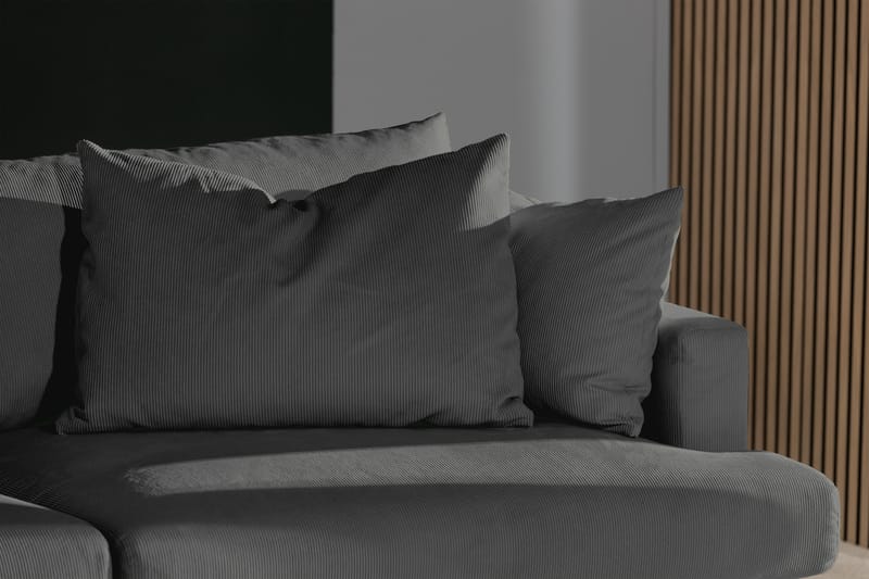 Menard 3-sits Djup Manchestersoffa - Grå - Möbler - Soffa - 3 sits soffa