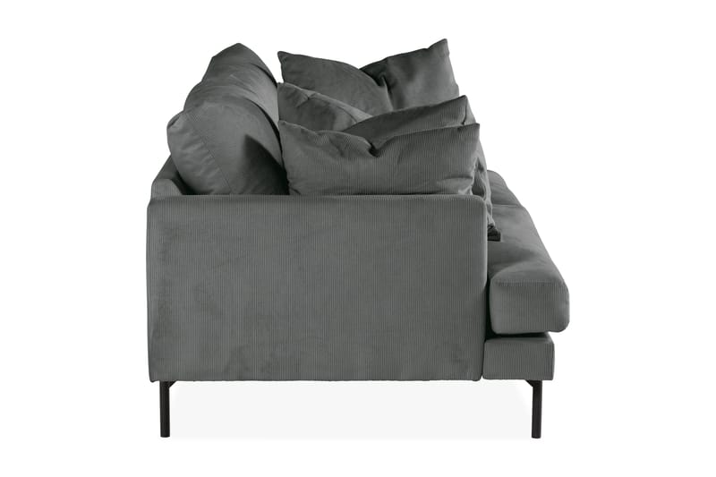 Menard 3-sits Djup Manchestersoffa - Grå - Möbler - Soffa - 3 sits soffa