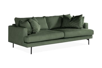 Menard 3-sits Djup Manchestersoffa - Grön - Möbler - Soffa - 3 sits soffa