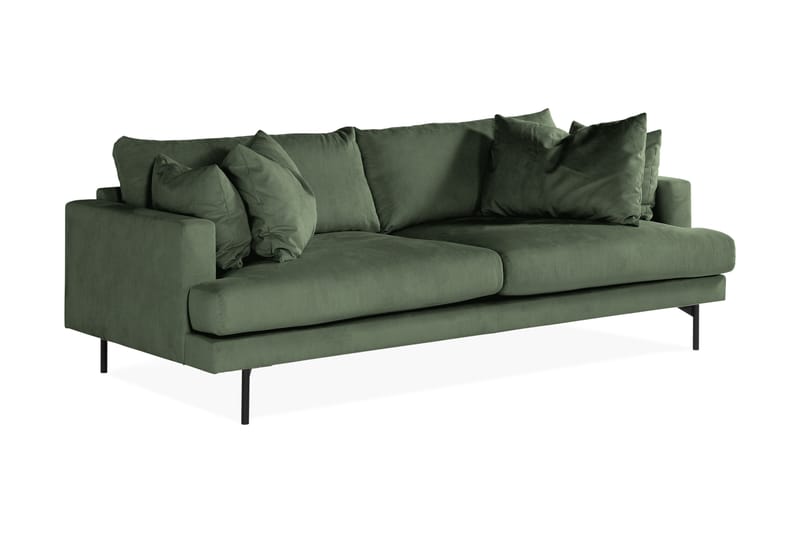 Menard 3-sits Djup Manchestersoffa - Grön - Möbler - Soffa - 3 sits soffa