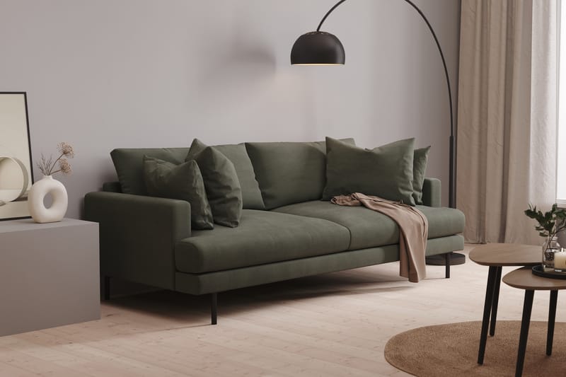 Menard 3-sits Djup Manchestersoffa - Mörkgrön - Möbler - Soffa - 3 sits soffa